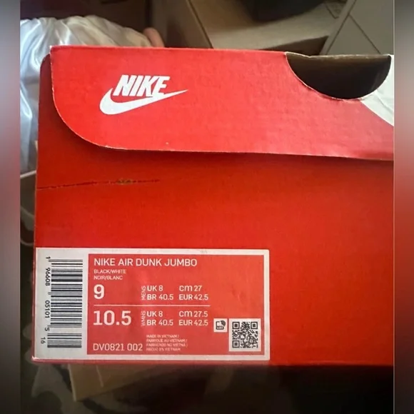 Nike Air Dunk Jumbo Reverse Panda Black/White Size 9 - Picture 2 of 2